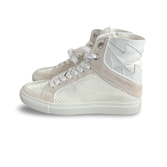 NWT Zadig & Voltaire High Top Leather Flash Keith Sneakers Size 38 - Picture 1 of 13